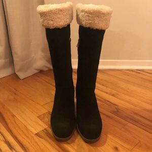 UGG NWOT wedge sheepskin and suede wedge boots